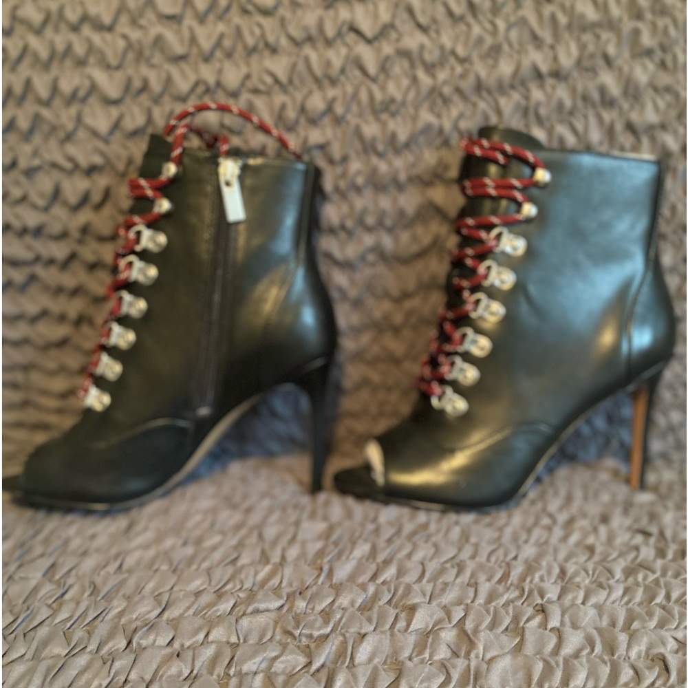 Charles David High Heel tie up booties